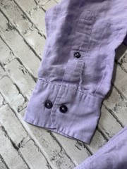 Robert Talbott mens M Medium lavender purple linen blend button up shirt EUC