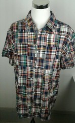 USA RUGBY Sports Players Trophy Madras Plaid XXL Button Down Shirt Olympics 2XL