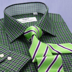 Forest Green Best Designed Gingham Check With Light Green Check Inner Lining