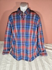 Goodthreads Oxford Slim Button-Down Shirt Mens XL Multicolor Red Blue Plaid