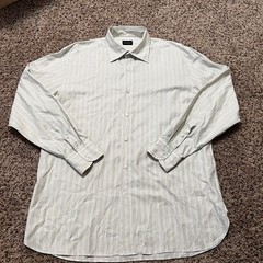 Guy Rover Men’s Green Stripe Button Down Shirt Size L