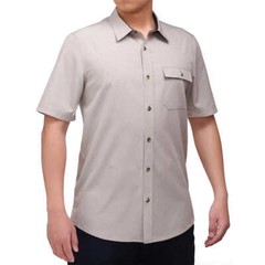 Avalanche Men’s Performance Short Sleeve Woven Shirt Breathable fabric, Tan