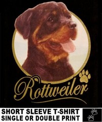VERY CLASSY COOL ROTTWEILER DOG ART WITH GOLD LETTERING DOG T-SHIRT XT715