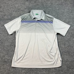 Ben Hogan Performance Fading Printed Polo Shirt Mens Extra Large Gray Striped