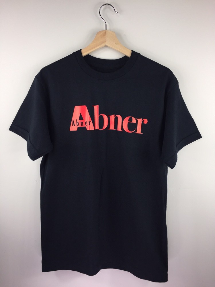 New Abner Tee Black Red Medium Heavyweight Ring Spun Cotton T-shirt Made in USA