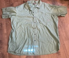 Columbia One Pocket Green Button Down Shirt 3XT Pit 2 P 29” Shoulder To W 32.5”