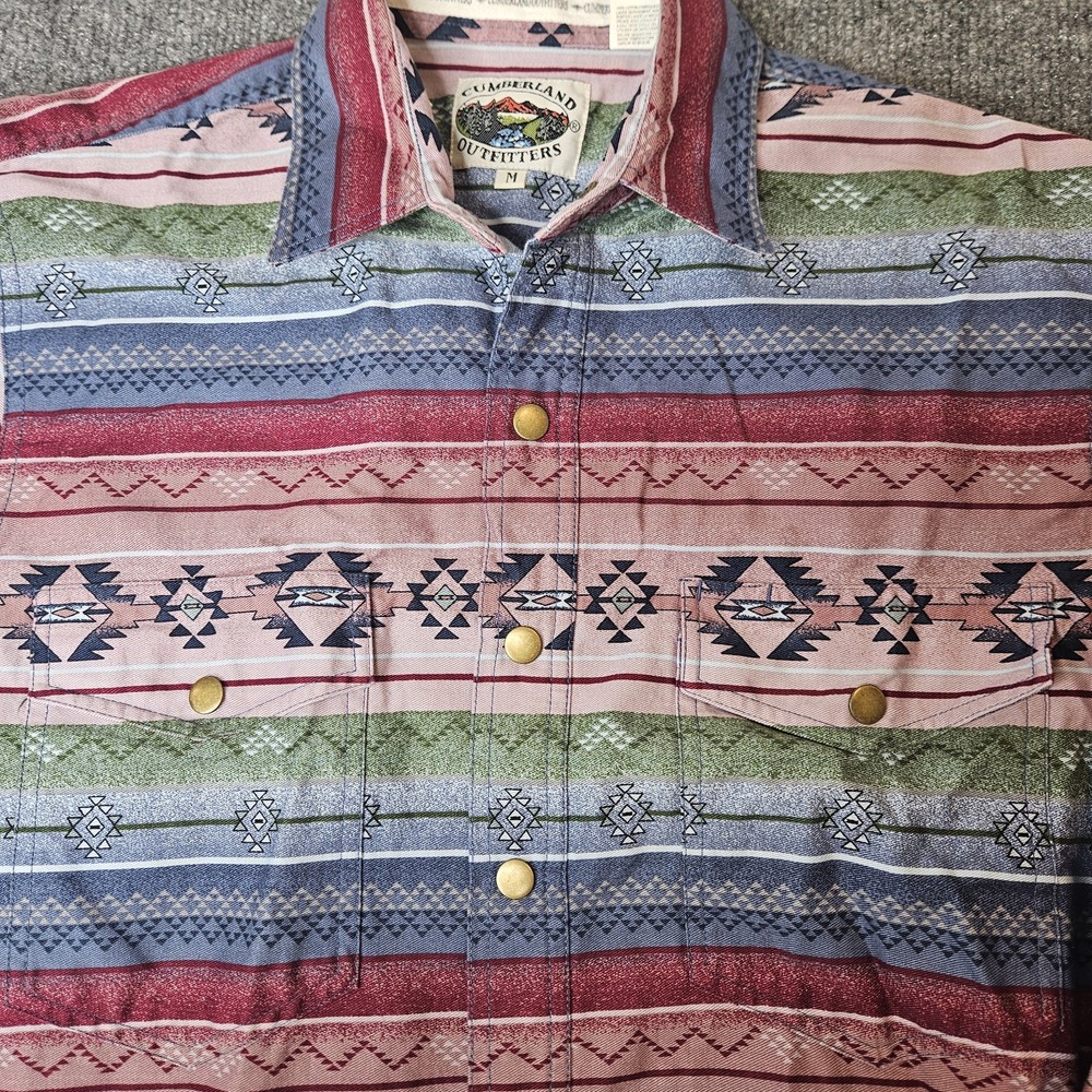 Cumberland Outfitters Western Shirt Snap Up Longsleeve Aztec Size Medium