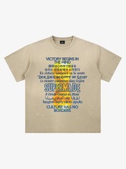 Washed World Cup Trophy Multi-Language Graphic T-Shirt