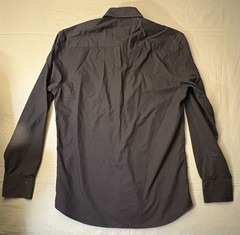 Omega Italy Men’s Slim Fit Classic Button Up Long Sleeve Black Dress Shirt