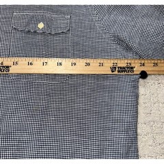 Goodthreads Button Down Shirt Mens Large Blue Gingham Linen Cotton