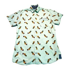 Good Vibes by Drill Men’s Medium Slim Fit Short Sleeve Pineapple Button Up Shirt