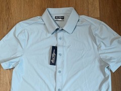 Ben Hogan performance Button Up Shirt Clear Sky Blue Stretch Men Medium New