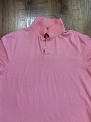 Member’s Mark Stretch Men’s Coral Solid Collared Polo Shirt Short Sleeve L