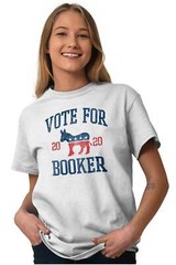 Vote Booker 2020 President Democrat Election Adult Short Sleeve Crewneck Tee