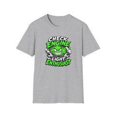 Check Engine Light Enthusiast — Green Cartoon Engine Graphic