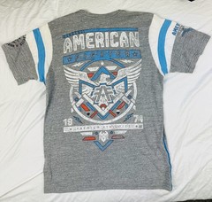 American Fighter Men’s Gray Graphic Print Short Sleeve Tshirt Size 2X