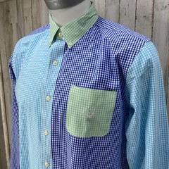 CHAPS Easy Care Button down Lightweight Check Multiple Color Size Large X8