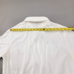 Vtg 80s Alan Stuart Banded Bottom Shirt Mens White French Terry Short Sleeve Zip