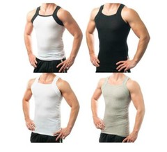 Different Touch Men’s Medium-3X G Style Tank Top Muscle Ribbed A Shirt 4 pack