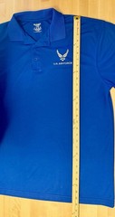 Blue U.S. Air Force Embroidered Polo Short Sleeve Shirt Moisture Wicking Size XL