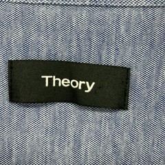 Theory Dress Shirt Men Size XXL Light Blue Cotton Long Sleeve Button Up