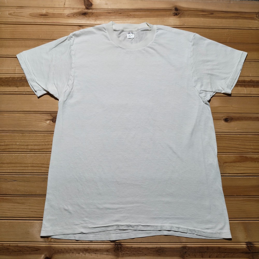 Vintage 80s Blank Plain Basic Solid Minimalist Single Stitch T-Shirt USA Large