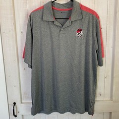 Champion Georgia Bulldogs Mens XL Polo Shirt Heather Grey Red Performance Golf