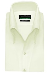 High Open Button-Down Collar 100% Cotton Cream Shirt for Men Party Style Unique