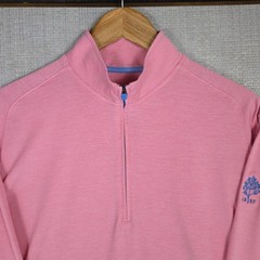 JOHNNIE-O x RAVINIA GREEN CC Mens Medium Performance 1/4 Zip Pullover Pink Golf