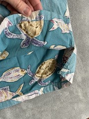 Cooke Street Hawaiian Shirt Mens XL Sea Turtle Ocean Fish Reverse Blue Aloha