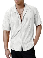 Summer Breathable Solid Button Lapel Shirt