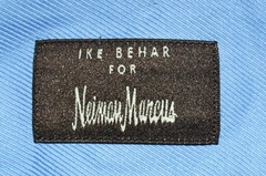NWT Ike Behar Neiman Marcus 17 35 solid blue 100% cotton dress shirt y2j9
