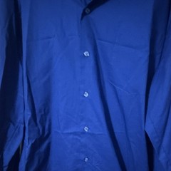 Van Heusen Flex Wrinkle Free Solid Blue Regular Fit Dress Shirt 17 36/37