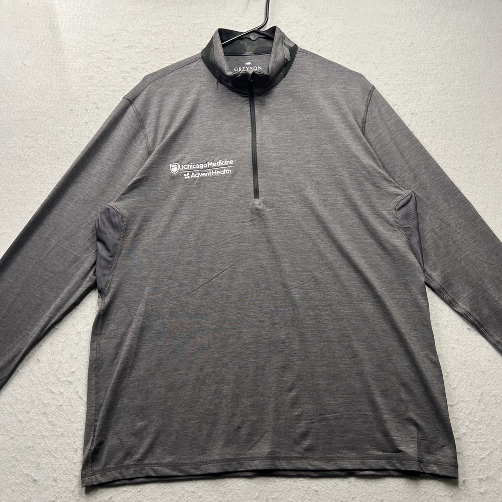 Greyson Performance 1/4 Zip Men’s L Gray Lightweight Fabric Golf Brrr Wicking