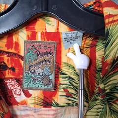Pineapple Connection Button Up Shirt Men Size XL Hawaiian Style 100% Rayon