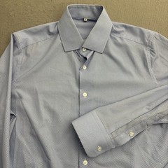 State & Liberty Stretch Performance Long Sleeve Shirt Button Medium Mens Blue