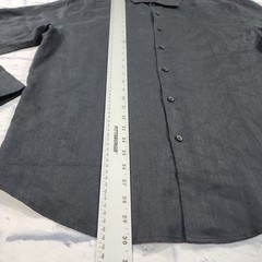 Cubavera MENS SZ L Travel Select Linen Blend Long Sleeve Jet Black Button Shirt