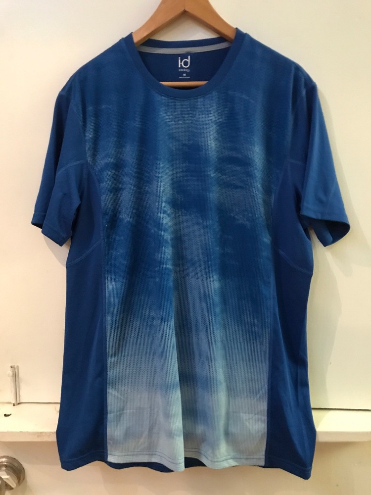 Ideology Printed Performance Basic T Shirt Blue Mens M Medium New NWT