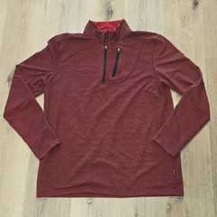 Swiss Tech Pullover Men’s Large Red Long Sleeve 1/4 Zip Knit Shirt Sweater