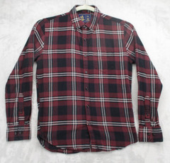 Ruby University Button Up Flannel Shirt Men’s Small Red Black White Plaid