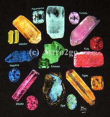 GEM STONES-Rocks Minerals Opal Ruby Topaz Emerald Sapphire Science T shirt S-3XL