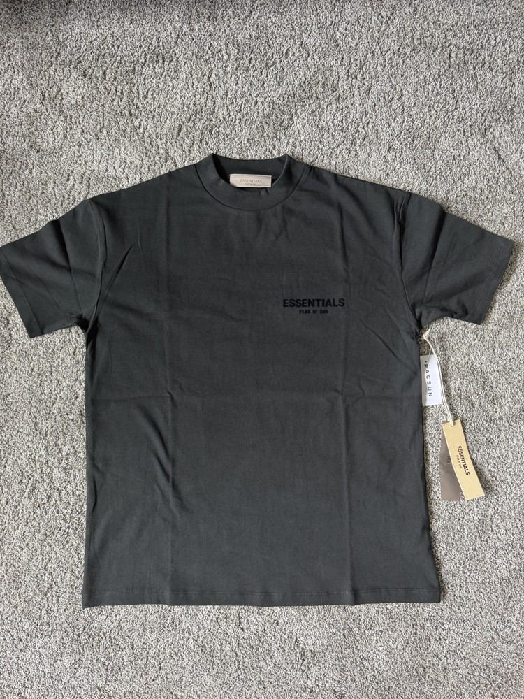 Essentials Logo Men’s Solid Black Crew Neck Short Sleeve T-Shirt Size XS