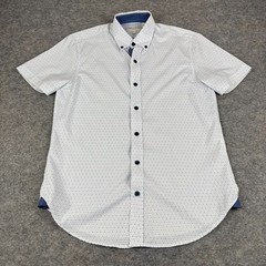 CON.STRUCT 4 Way Stretch Button Down Shirt Geometric Slim Fit Mens Small S