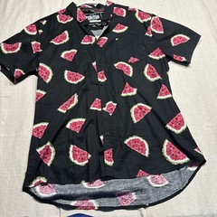 Five Points NYC Men’s Short Sleeved Button Up watermelon, food shirt, large flex