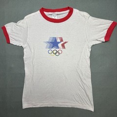 Vintage 1984 LA Olympics Ringer T-Shirt Men’s Medium Ched By Anvil USA *READ