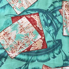Ocean & Coast Men’s Hawaiian Shirt XL Green Button-Up S/Sleeve Marlin Palm Tree