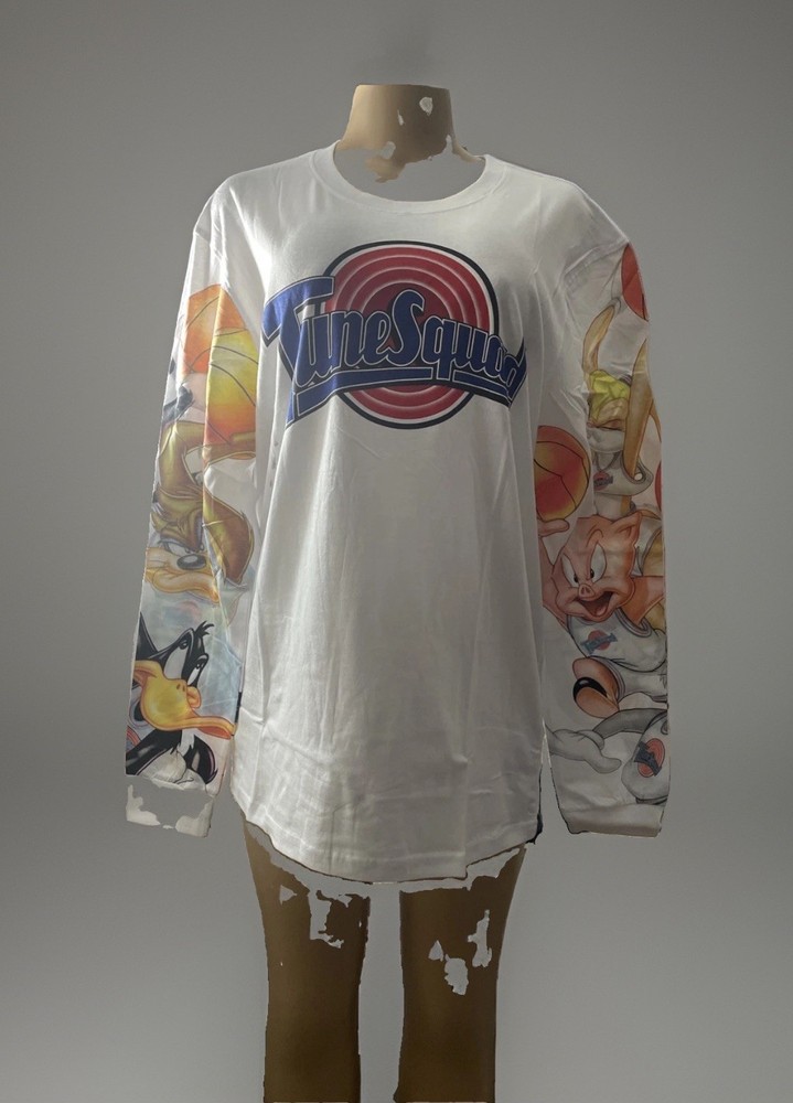 SPACE JAM Tune Squad Long Sleeve Graphic Tee Unisex T-Shirt NWT Adult Sz Large