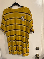 Harry Potter Wizarding World Hufflepuff Striped Embroidered Tee XL