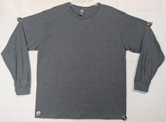 Gildan Ultra Cotton Long Sleeve T-Shirt – Dark Heather – G2400 – Size L – 3 Pack