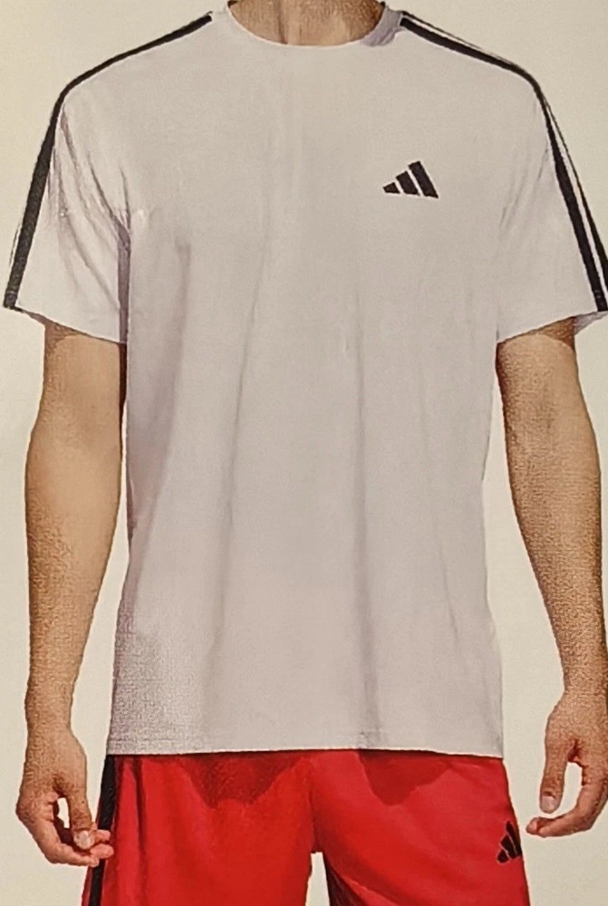 Adidas Men’s Active Performance 3-Stripes T Shirt Size XL White